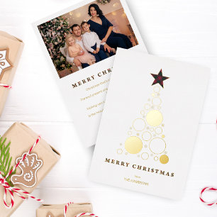 De Vœux En Aluminium Carte festive avec relief métallisé Modern Chri