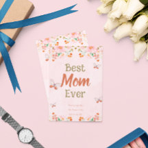 Carte Fête des Mères Rose Floral
