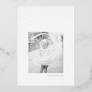 De Vœux En Aluminium Carte Foil White & Silver Radiant Rejoice