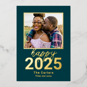 De Vœux En Aluminium Carte photo Bonne Année pailletée