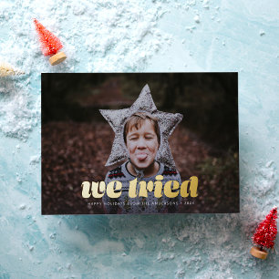 De Vœux En Aluminium Nous Avons Essayé Photo Funny Christmas Foil Carte