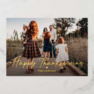 De Vœux En Aluminium Simplement Penné Foil Thanksgiving Carte photo