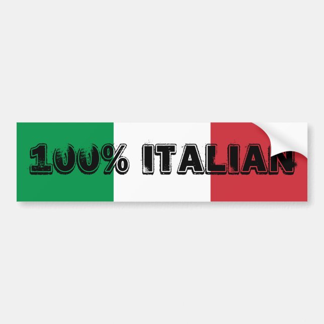 De Voiture Autocollant 100% Italien (Devant)