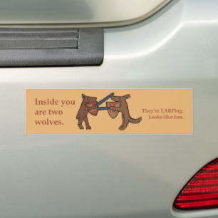 De Voiture Autocollant deux loups médiévaux