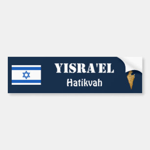 De Voiture Autocollant drapeau + carte d'Israël