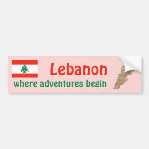 De Voiture Autocollant Drapeau + Carte du Liban