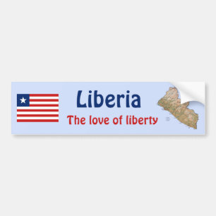 De Voiture Autocollant Drapeau + Carte du Libéria