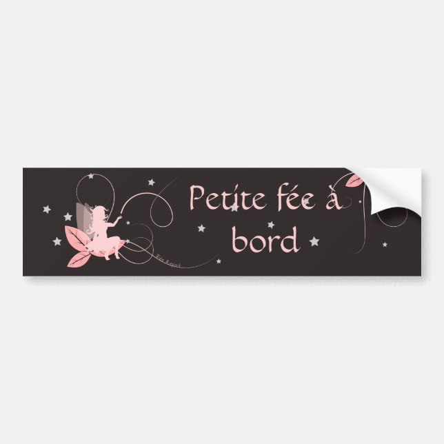 De Voiture Autocollant fée rose petite fée à bord (Devant)