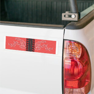 De Voiture Autocollant floral rouge   Décalcomanie esthétique