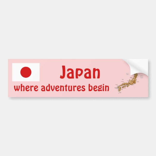De Voiture Autocollant Japon Drapeau + Carte (Devant)
