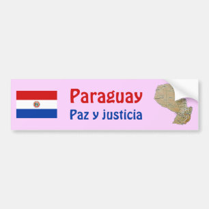 De Voiture Autocollant Paraguay Drapeau et Carte
