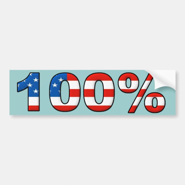 De Voiture Autocollant pare-chocs 100 % américain (Devant)