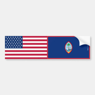 De Voiture Autocollant pare-chocs American & Guam Flags