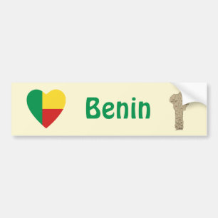 De Voiture Autocollant pare-chocs Drapeau du Bénin en forme d