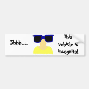 De Voiture Autocollant pare-chocs Incognito Mustache & lunett