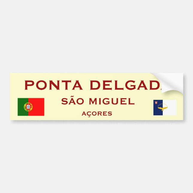 De Voiture Autocollant pare-chocs Ponta Delgada (Devant)