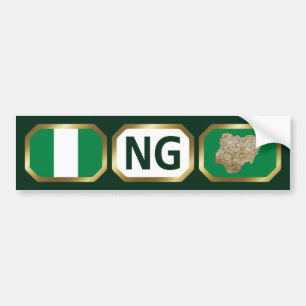 De Voiture Autocollant pour pare-chocs Code Carte Drapeau Nig