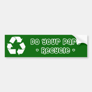 De Voiture Autocollant : Recycle font votre partie