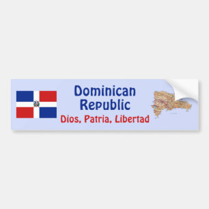 De Voiture Autocollant République dominicaine Drapeau et cart