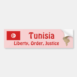 De Voiture Autocollant Tunisie Drapeau + Carte