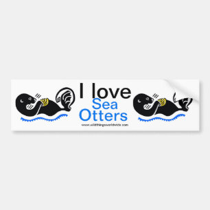 De Voiture Cool I love Sea OTTERS - autocollant pare-chocs