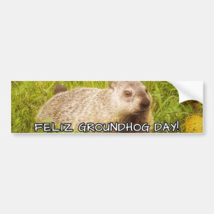 De Voiture Feliz Groundhog Day! autocollant pare-chocs