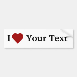 De Voiture I Heart (personnaliser) autocollant pare-chocs