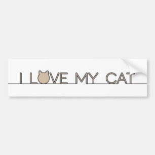 De Voiture J'AIME MON CHAT Autocollant élégant et minimal