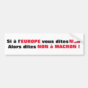 De Voiture Macron = Europe = Mondialisation - Autocollant