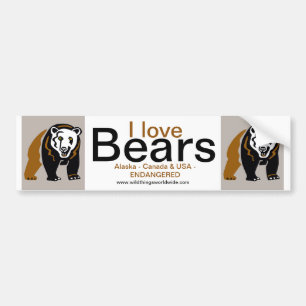 De Voiture Ours grizzli - autocollant pare-chocs