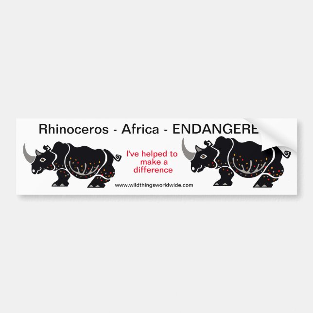 De Voiture Rhinoceros - autocollant pare-chocs (Devant)