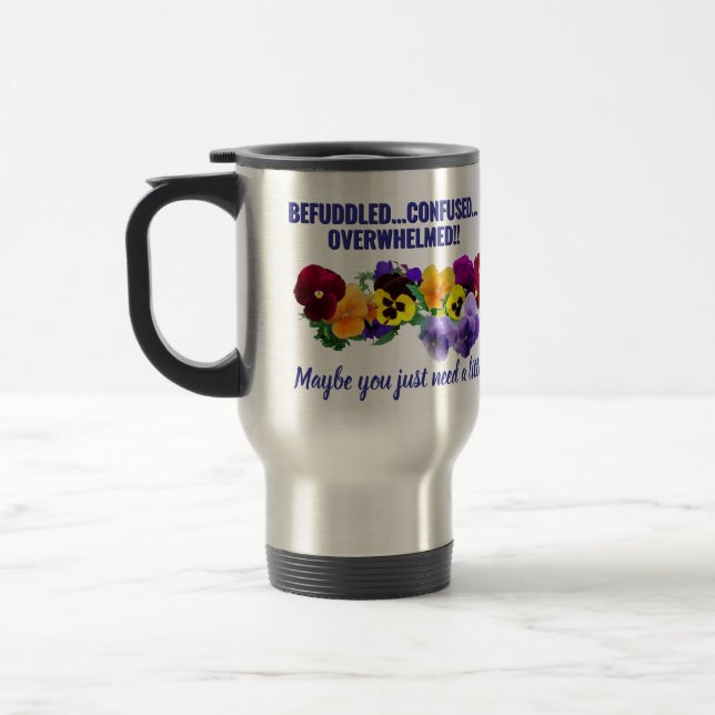De Voyage befuddled tweak pansies mug (Gauche)
