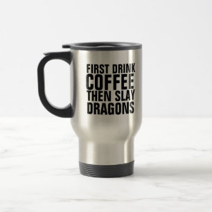 DE VOYAGE BOIRE DU CAFÉ PUIS SLAY DRAGONS VOYAGER MUG
