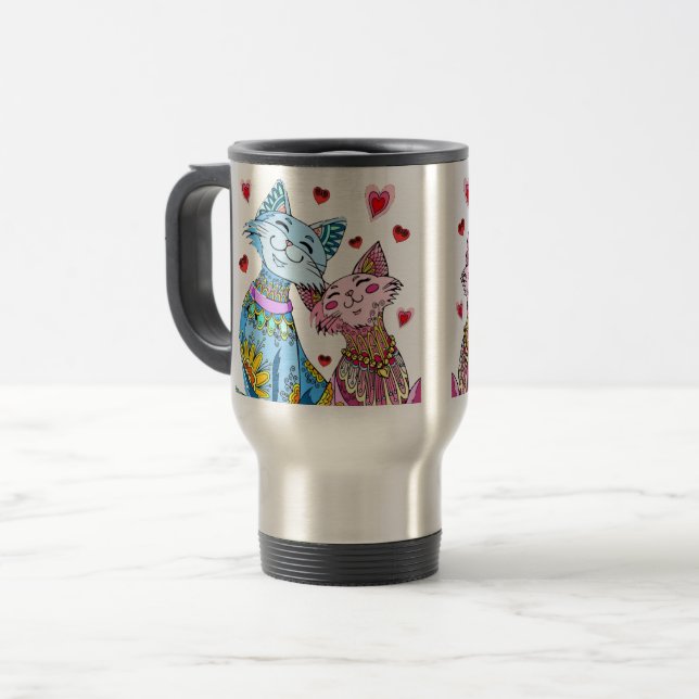De Voyage Chat Travel Mug (Devant gauche)