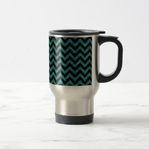 De Voyage Chevron Parties scintillant Look Travel Mug