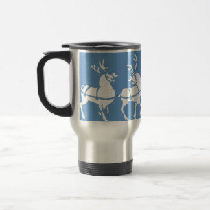 De Voyage Coupe Reindeer Mug Coffee Festive Blue Christmas C