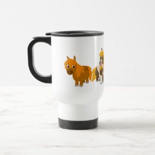 De Voyage Deux mignons poneys en caricature Commuter Mug