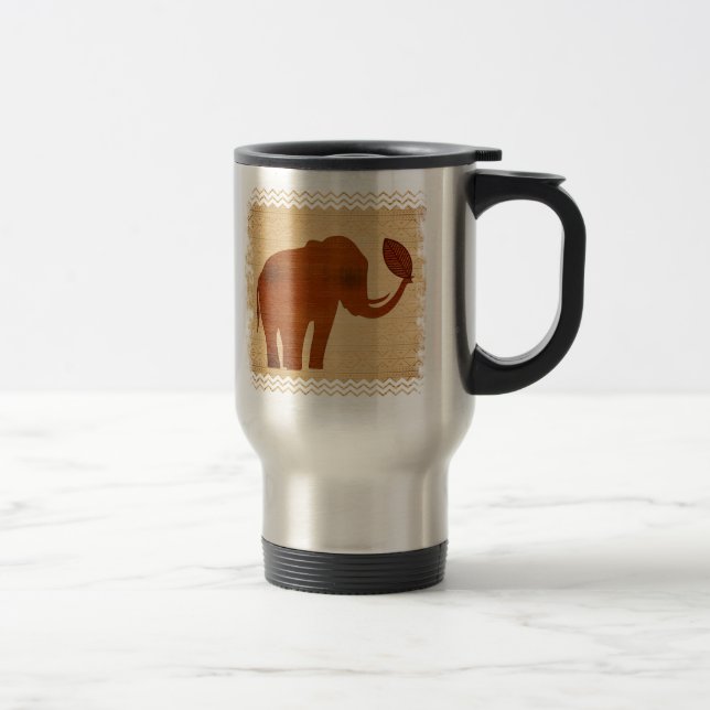 De Voyage Elephant Tribal Art Design Travel Mug (Droit)