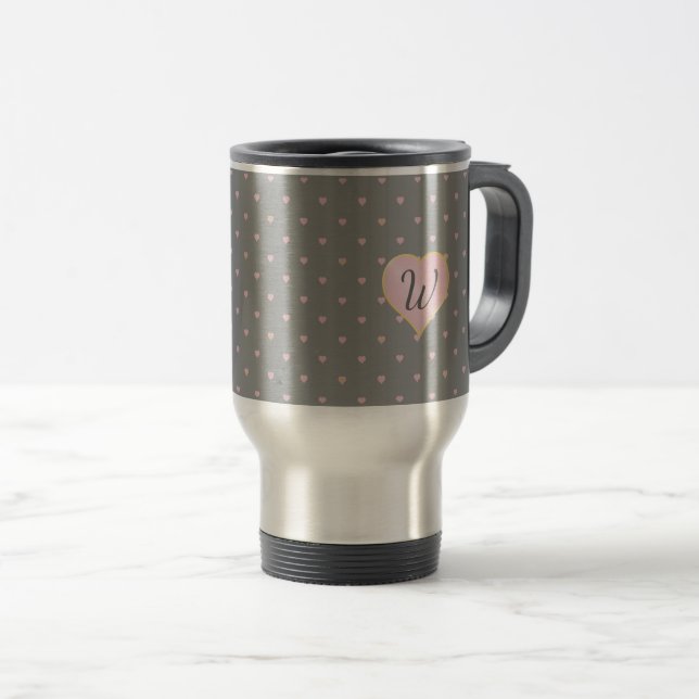 De Voyage Étoiles dans les coeurs sur Mug gris (Devant droit)