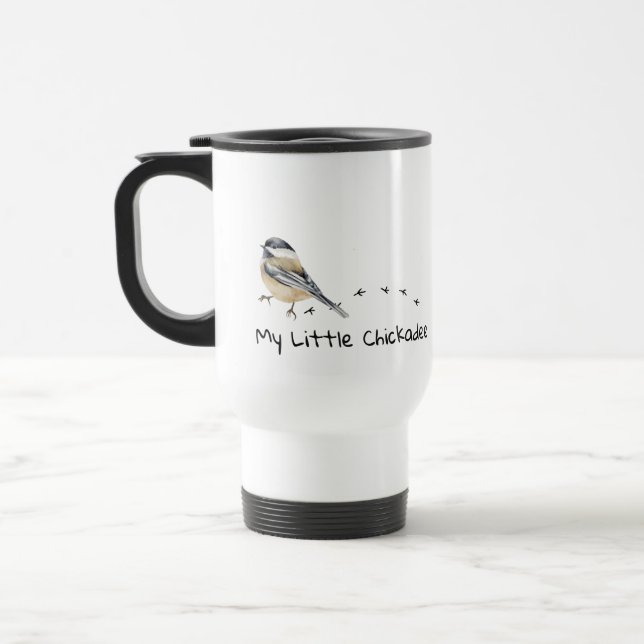 De Voyage Fun Chickadee mignon petit Bird Traces Mug (Gauche)