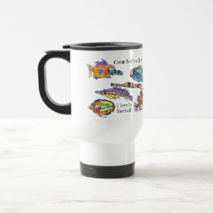 De Voyage I Love to Snorkel amusant Cartoon Fish Mug