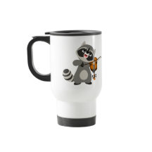Jolie Cartoon Raccoon Jouer Violon Commuter Mug