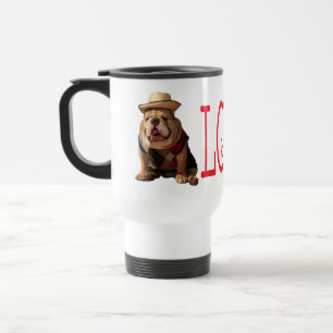 De Voyage Love English Bulldog Puppy Dog Travel Mug