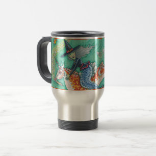 DE VOYAGE MERMAID WITCH, HALLOWEEN MERHORSE COMMUTER MUG