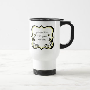 De Voyage Mug à cadre floral clair, jaune clair