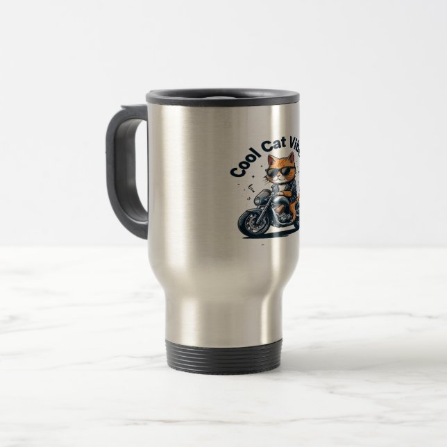 De Voyage Mug à café chat cool (Devant gauche)