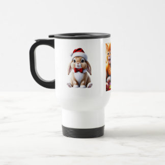 De Voyage Mug avec adorable conception d'un lapin & chatons