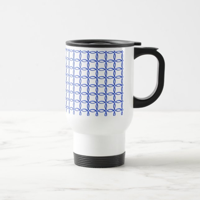 De Voyage Mug - Bagues d'enclenchement en bleu (Droite)