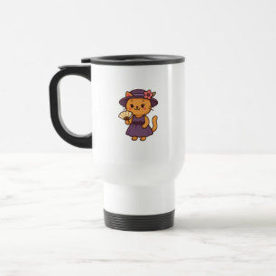 De Voyage Mug Chat Élégant avec Éventail