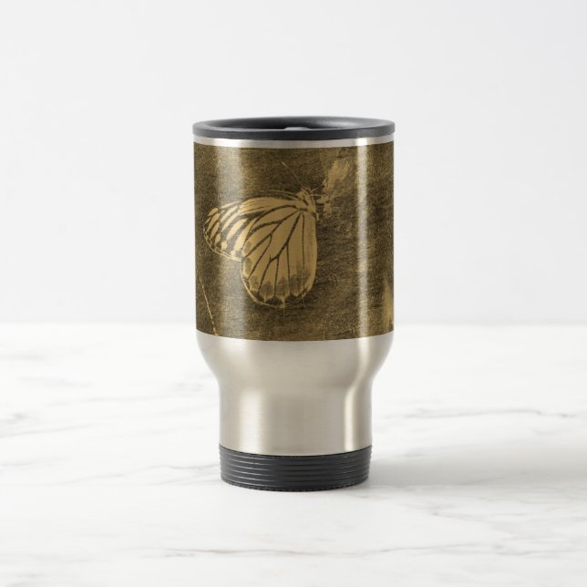 De Voyage Papillon vintage sur la fleur #2 - Mug (Centre)